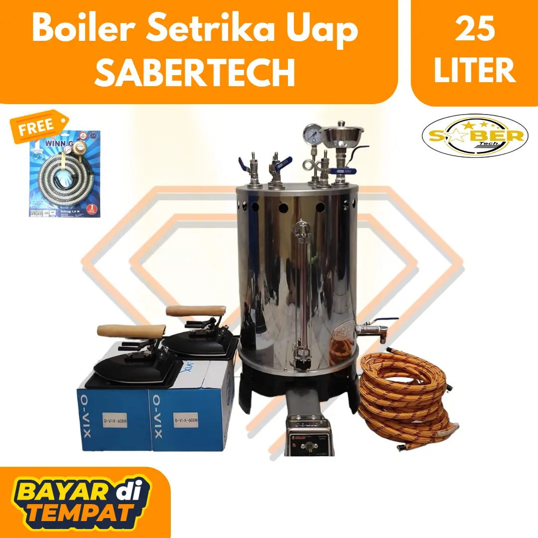 [BISA COD] Boiler Setrika Uap Laundry Sabertech 25L Lengkap / Boiler + Kompor / Boiler