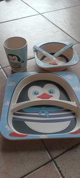 Product Review of Set Alat Makan 5 in 1 Bamboo Fiber Piring Makan Anak Balita Peralatan Makan BMT005 Anak-Anak Garpu from w**r 0