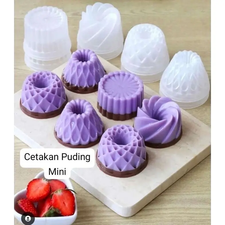 12 PCS Cetakan Puding Mini Series 2 / Hazel , Spin , Diamond , Royal Plastik