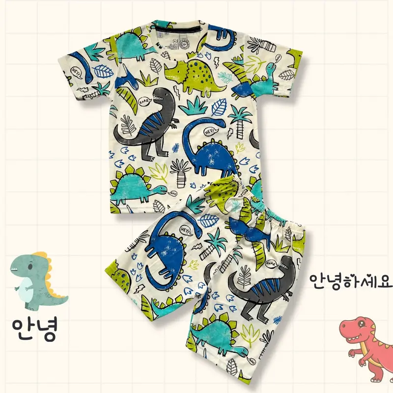 BIG SIZE BAJU ANAK FULPRINT SETELAN ANAK LAKI LAKI DINO ALAM 3