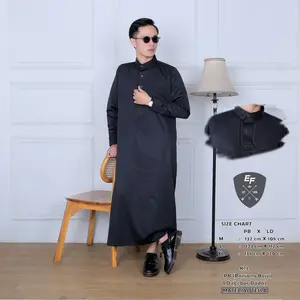 ELVAN FASHION-JUBAH/GAMIS PRIA DEWASA ALBASHIR LENGAN PANJANG FREE PECI (KHUSUS DI LIVE)