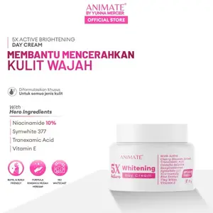 Animate 5x Active Whitening Day Cream 10 gr /Cream Pagi Pencerah wajah / Paket Skincare