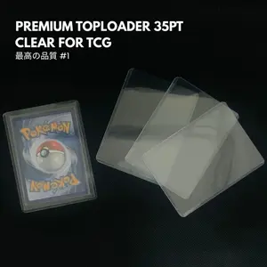 toploader pokemon onepiece yugioh premium clear 35pt kartu tcg - protektor kartu