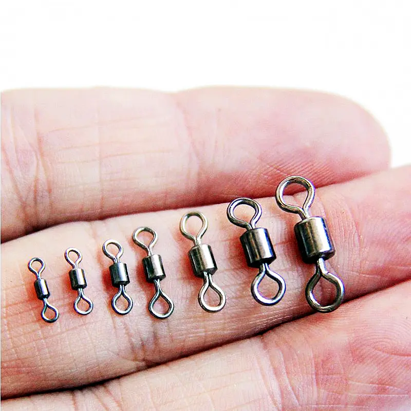 Fishing Tackle Accessories 50 Pcs Fishing SwivelBarrel Bearing Rolling Solid Ring Lures Connector