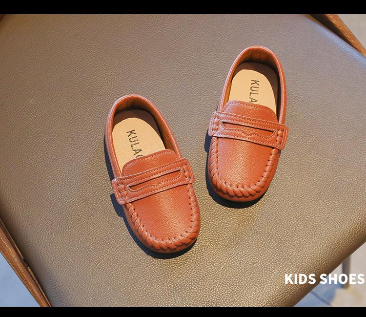 Product Introduction of Children Boys Leather Shoes 2024 Spring and Autumn Simple Slip-on Round-toe School Shoes Loafers Flats Moccasins Classic Formal 16