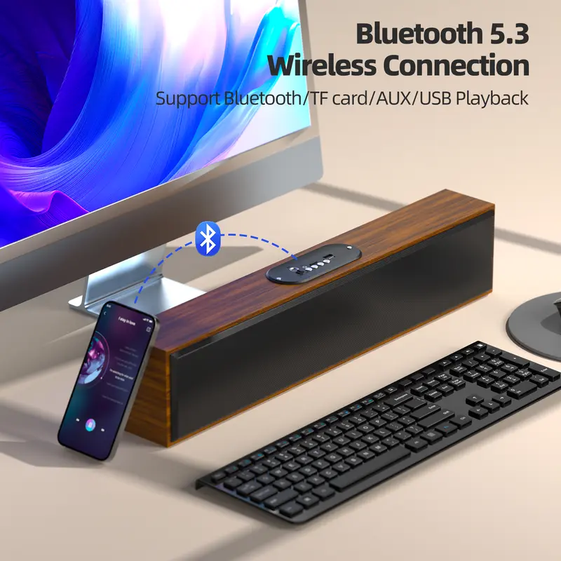 GOOJODOQ Soundbar Speaker TV AB4084 Wireless 5.3 Home Theater Dual Connection Long Bar Stereo Dual Home Speaker 5