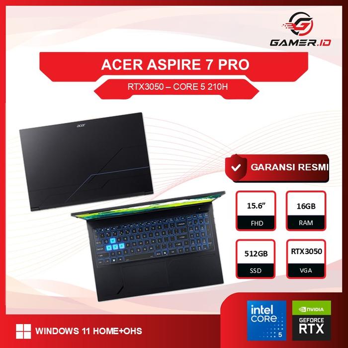 Promo [SP] ACER ASPIRE 7 PRO A715 RTX3050 CORE 5 210H 16GB 512GB W11 ...