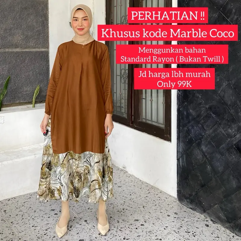 Nirmala Maxy dan Midi Dress - Gamis Twill Rayon Lebaran 3