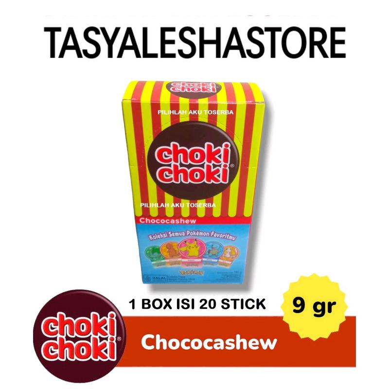 Choki Choki Chococashew Stik Cokelat 1 box isi 20 pcs x 9g Cemilan Chocolate Camilan Food Manis Mete Snack Coklat Keripik 0