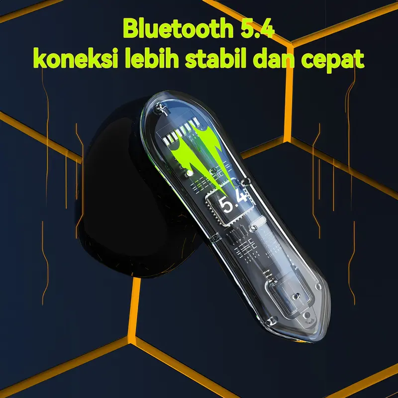 【COD】Gaming Wireless Headset Bluetooth 5.4 TWS GM08 Bumblebee Earbuds Hi-Fi Stereo No Delay Black Yellow Earphones Headphones 3