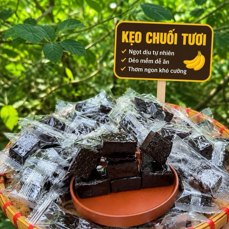 Kẹo chuối tươi nước cốt dừa Bến Tre nhà làm thơm ngon-Ăn vặt nhà Lam