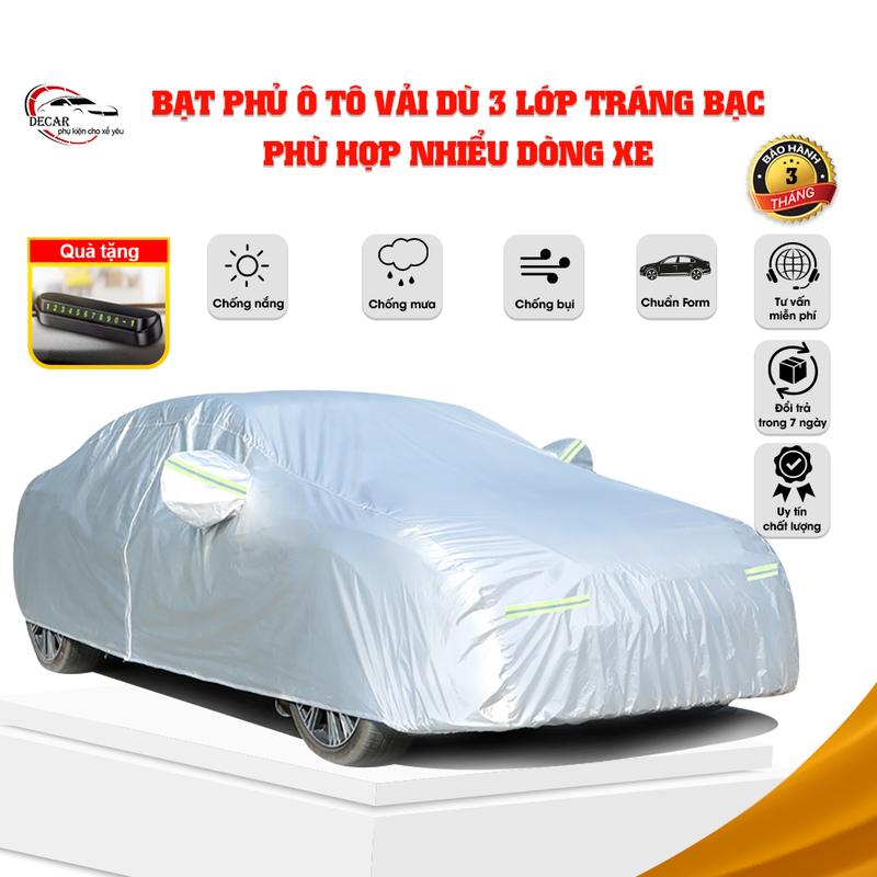 Bạt phủ ô tô 3 lớp cao cấp, áo trùm kín xe hơi 4 chỗ đến 7 chỗ và bán tải chống nắng mưa hiệu quả, bạc phủ oto phù hợp cho nhiều dòng xe