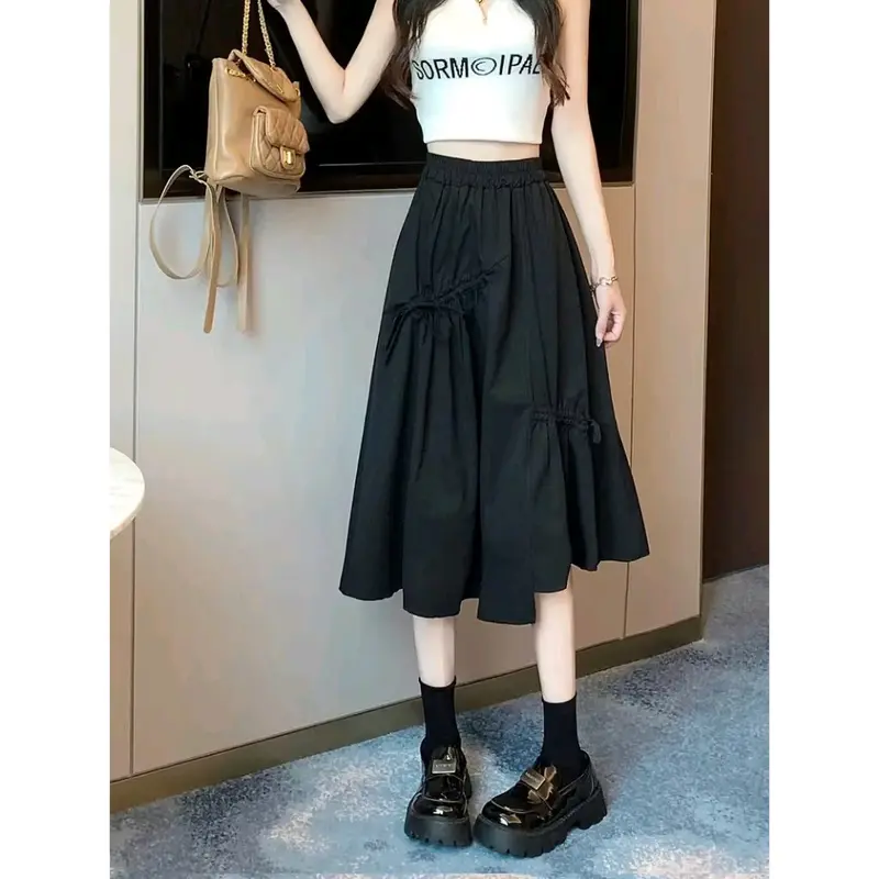 Rok Serut Korean Style - Rok Midi - Rok Hitam - Rok Putih 1