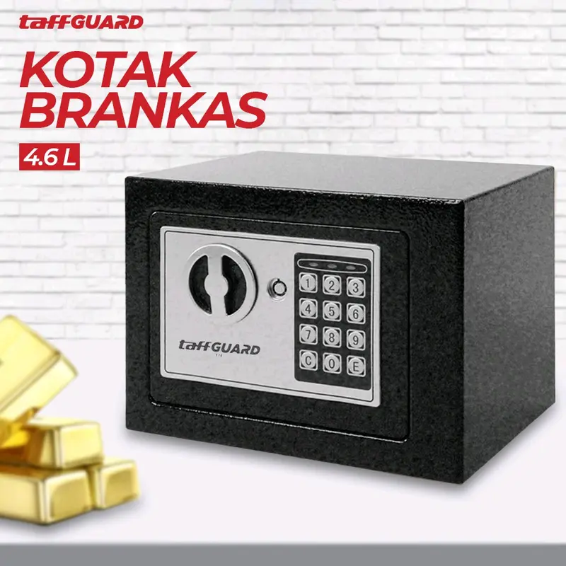 TaffGUARD Kotak Brankas Hotel Mini Password Safe Deposit Box 4.6L Brankas Elektronik 0