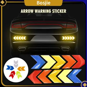 【Bosjie】10 pcs Stiker Reflector Sticker Reflektor Mask Reflective Mobil Stiker Dekorasi Exterior Reflektor Mobil Warning Sign  Car Bumper Kendaraan
