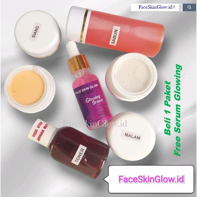 NEW Cream FaceSkinGlow Asli 100% Original - Paket Cream Pencerah & Pelembab Wajah Hitam Yang Susah Putih Membersihkan 4