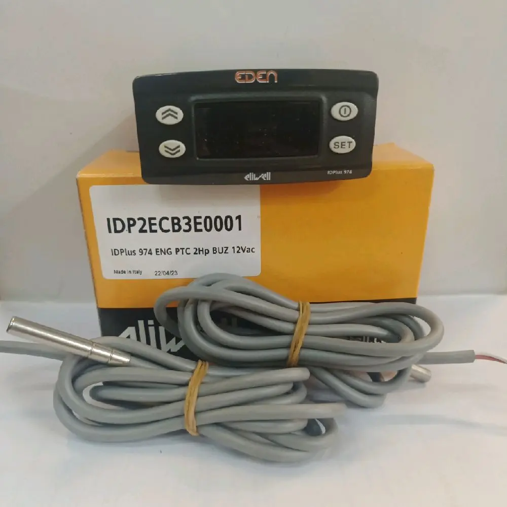 Eden Thermostat Eliwell IDPlus 974 12 Vac Dobel Sensor PTC Model IDP2ECB3E0001 Listrik 12 Volt Tanpa Travol