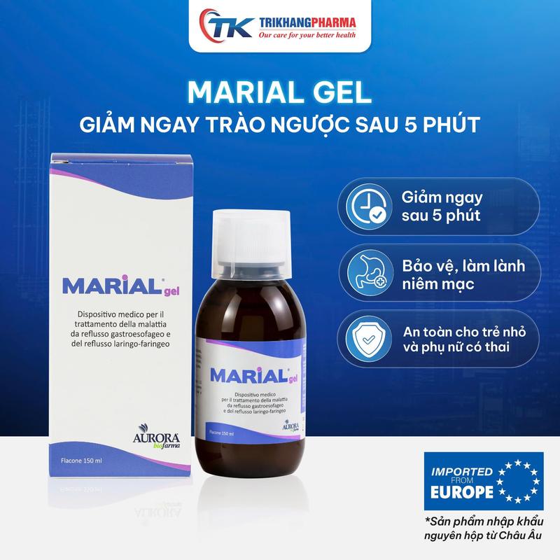 Marial Gel – Chống trào ngược dạ dày thực quản, họng thanh quản, bảo vệ phục hồi tái tạo niêm mạc bị tổn thương (Chai 150ml)