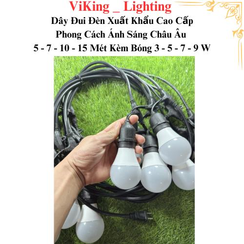 ( COMBO ) Bóng Đèn Led 3W 5W 7W 9W Kèm Dây Đui Đèn 5 7 10 15 Mét Xuất Khẩu Châu Âu Mỹ Trang Trí Ngoài Trời Chống Nước