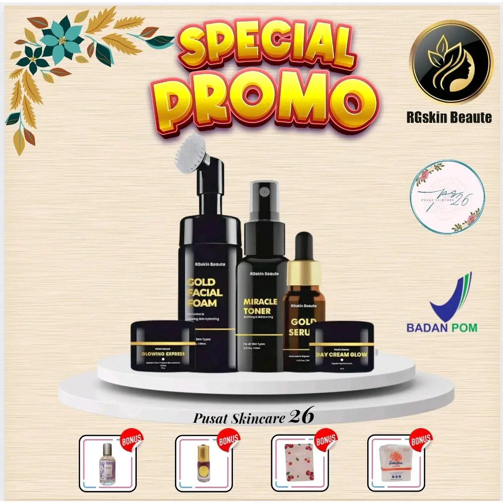 RG SKIN BEAUTY - Paket Perawatan Wajah For All Skin Type SKINCARE BPOM ORIGINAL Mencerahkan Membersihkan Flek Hitam dan Jerawat