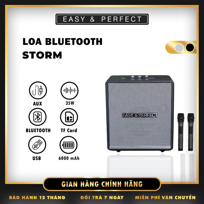 E&P XẢ TỒN 96% Loa karaoke bluetooth EP-STORM 2 Micro Cao Cấp Chống Hú Hát Karaoke Cực Hay Quai Da Chắc Chắn Chính Hãng BH 3 Tháng Nghe Nhạc Củ Loa