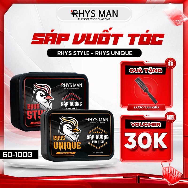 Sáp vuốt tóc nam RHYS MAN POMADE CLAY giữ nếp tạo kiểu 50g 100g Chăm Sóc Tóc Dưỡng Tóc Serum