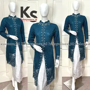 (Free Hijab) Setelan kebaya songket modern tunik mikayla payet mewah - Kebaya wisuda songket - Atasan kebaya modern dan elegan 2025 - Baju kebaya brokat trend pesta lamaran kondangan rok songket jumbo