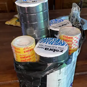 6 roll ( 66 pcs ) isolasi Hitam & bening  Murah /Hoki,Zebra,Abc Harga Grosir / Paket usaha/ Termurah/Paket kombinasi