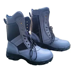 Sepatu PDL Linmas Abu-Abu Hitam Panjang 8inch Bahan Sintetis Karet Boots