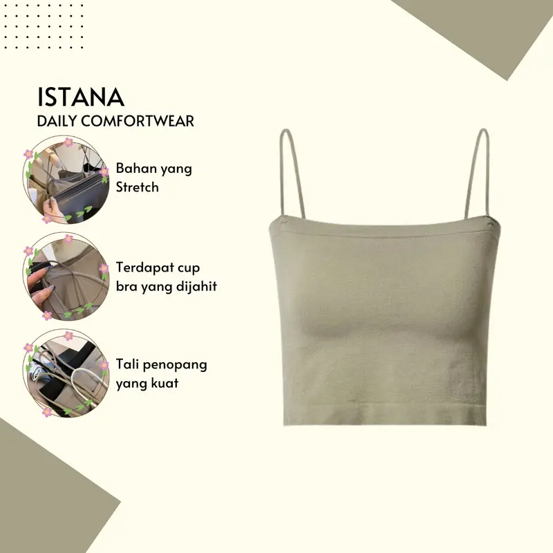 Istana - 1062 Tanktop Wanita Tali Sphagetti Import Style Korea Import Premium