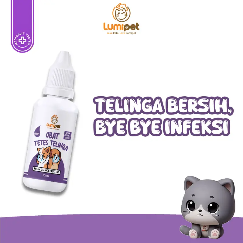 LUMIPET Tetes Telinga Pembersih & Penghilang Infeksi Radang Gatal dan Bau Tidak Sedap Kuping Kucing dan Anjing 1