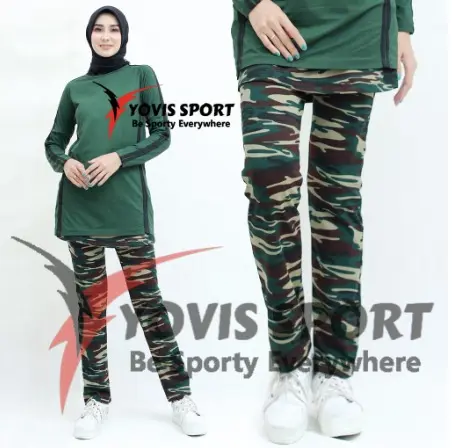 Celana olahraga cewek hijab / gym outfits hijab / yoga / Celana loreng muslim rok & cargo olahraga by yovis sport