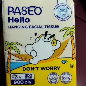Paseo He!!o BUY 3 FREE 1 Tisu Gantung 3Ply 900 Helai Emboss Tisu Wajah | Hanging Facial Tissue 900 ply Family Pack