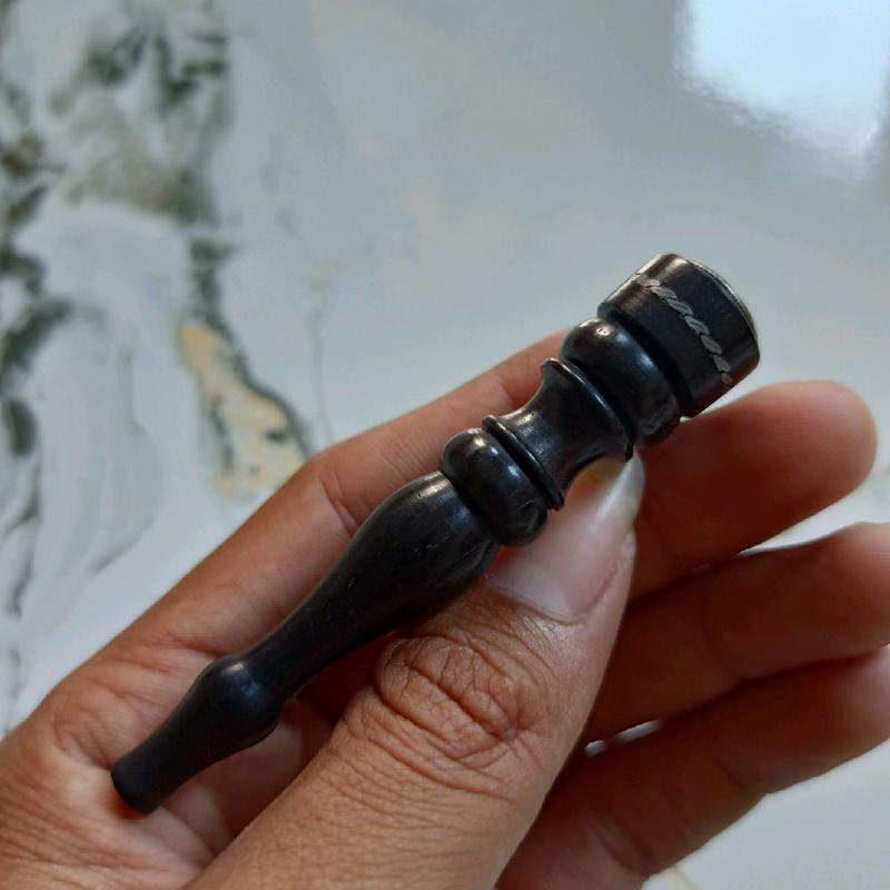 Onn Ciee Kayu Bertuah Galih Kelor Hitam Asli Motif Bubut Profil Panjang 7cm 5