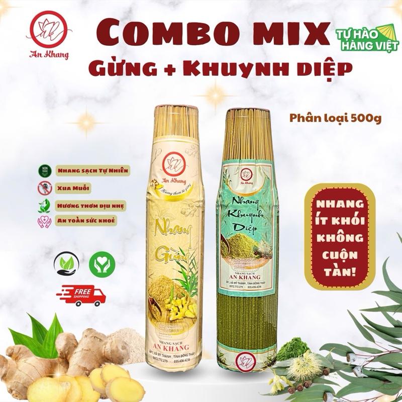 PHÂN LOẠI 500g Mix 1 Bó Nhang Gừng và 1 Bó Nhang Khuynh Diệp An Khang Thơm Dịu Nhẹ Tặng 10 nụ xông nhà