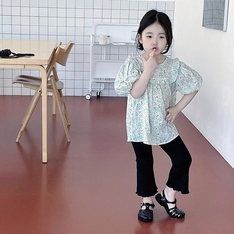 Superior Cotton Fabric Fashionable And Versatile Girls' Stylish Bell-bottoms Girls' Cozy Dance Pants Exquisite Workmanship 3-9 T Girls' Daily Leggings 0