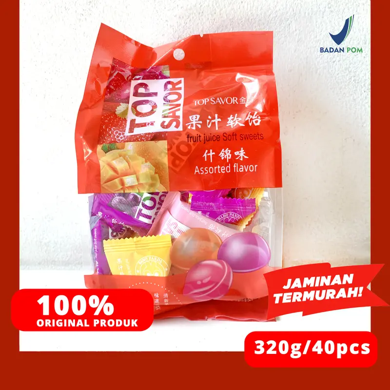 PERMEN JELI TOP SAVOR FRUIT JUICE SOFT SWEETS ANEKA RASA 320G 1