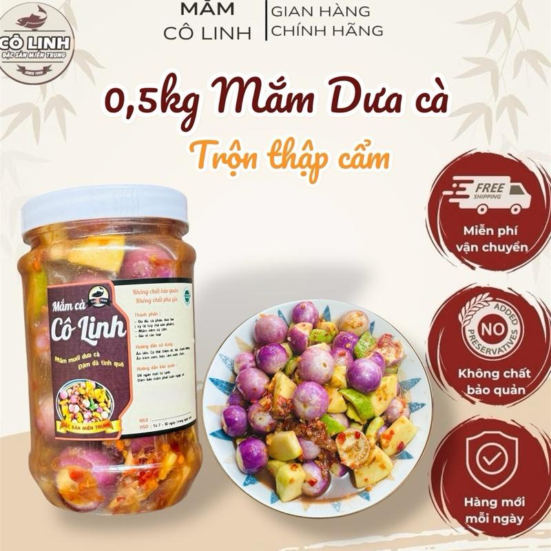 Mắm dưa cà trộn thập cẩm vị miền trung hũ nhỏ 500gr vị mặn cay nhẹ