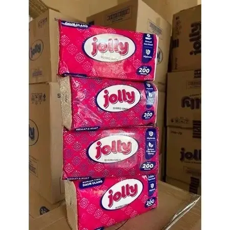 {1 PAKET ISI 4}  Tissue Jolly 200 Sheets Satu Plastik dapat 4