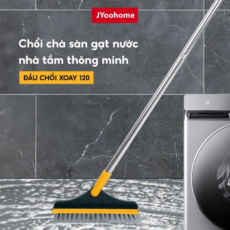 Cây chà sàn nhà tắm chổi cọ sàn và gạt nước 2 trong 1 JYoohome Cọ sạch khe hẹp và góc tường
