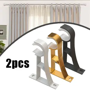 2pcs Satu Pasang Gorden Bracket Aluminum Alloy Curtain Rod Brackets