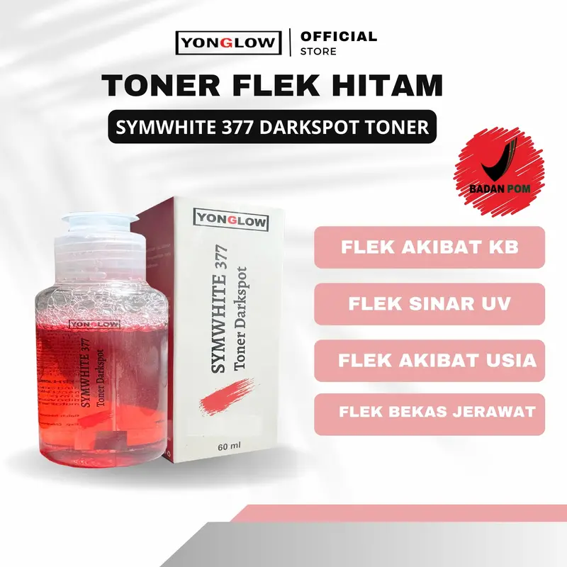 Yonglow Toner Flek Symwhite 377 Darkspot BPOM Penghilang Melasma Hiperpigmentasi Noda Bintik Hitam Wajah Bekas Jerawat Pemutih Kulit Kusam Susah Putih 0