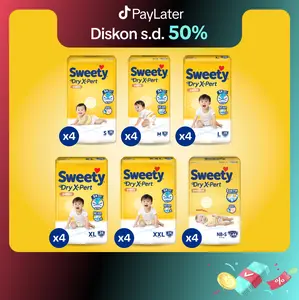 [4 BALL] Sweety Bronze Dry X-Pert  - Popok Bayi Perekat / Baby Tape Diaper / Popok Bayi Celana / Baby Pants Diaper - All Size - (NB-XXL) - Big Pack