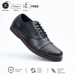 Monday Official - Oxford Black - Sepatu Pantofel Pria Shoes Kerja Hitam Casual