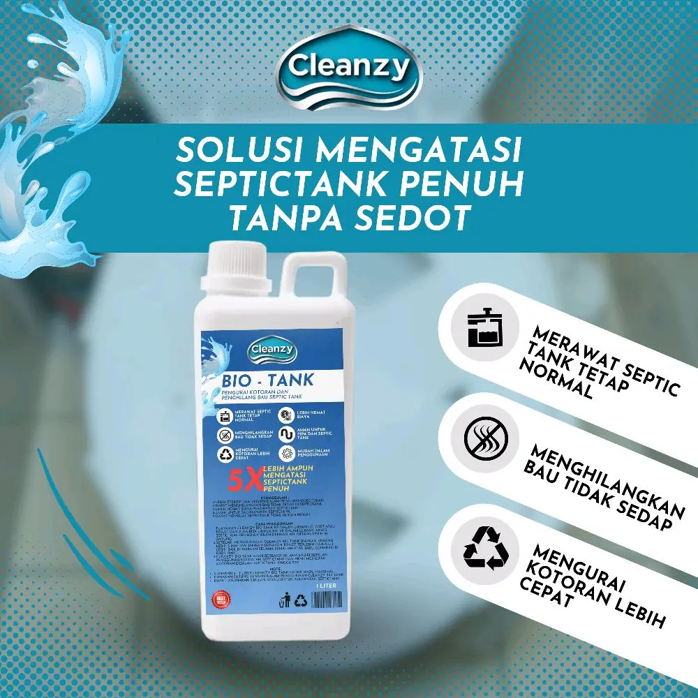 Cleanzy Bio Tank Solusi Septictank Penuh Wc Mampet Tanpa Sedot WC Pengurai Kotoran Septictank dan Penghilang Bau