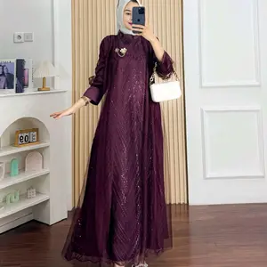 cod annisa dress gamis kondangan terbaru 2025 mewah elegan burgandy bahan velvet mis burkat tille premium Muslim Pesta Lebaran Wudhu