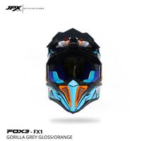 Gambar Helm Full Face Cross Pria Wanita Harian Motor Trail Tebal Nyaman SNI DOT JPX FOX3 FX1 Motif - Gorilla Grey/Orange - L dari JPX HELMET Kab. Tangerang 4 Tokopedia