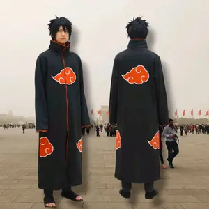 Jubah anime akatsuki long kerah Pria Kimono Hitam Distro Keren