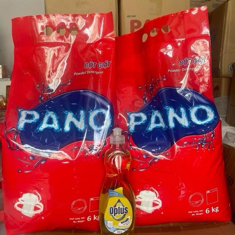 COMBO 2 GÓI BỘT GIẶT PANO 6KG SIÊU TIẾT KIỆM- TẶNG 1 CHAI RỬA CHÉN OPLUS 400g