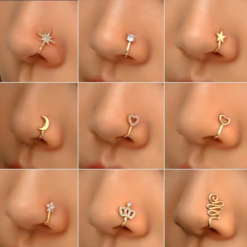 U-shaped Nose Clip No Perforation Star Love Crown Nose Ring Fashion Creative Nose Accessories Accessories